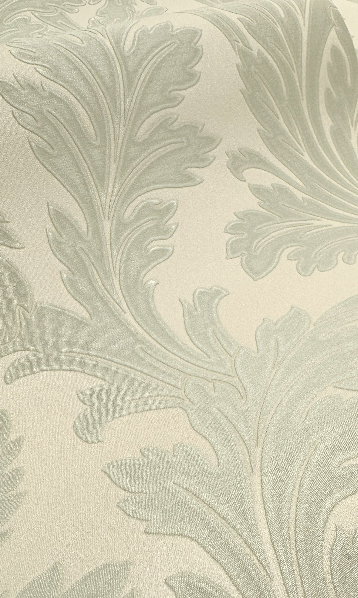 sage & cream wallpaper, embossed wallpaper, leaf print wallpaper, acanthus leaf wallpaper, embossed leaves wallpaper, embossed acanthus leaf wallpaper, Timeless elegance, Eleganza Wallpaper Collection, Eleganza Collection, Can be used for commercial spaces, Paper Substrate, New Arrivals, Paste the Paper, Scrubbable, Good Lightfastness, Peelable, Interior designers’ choice, Bedroom Wallpaper, Living Room Wallpaper, Hallway Wallpaper, Dining Room Wallpaper, Children's Room Wallpaper, Study Room Wallpaper