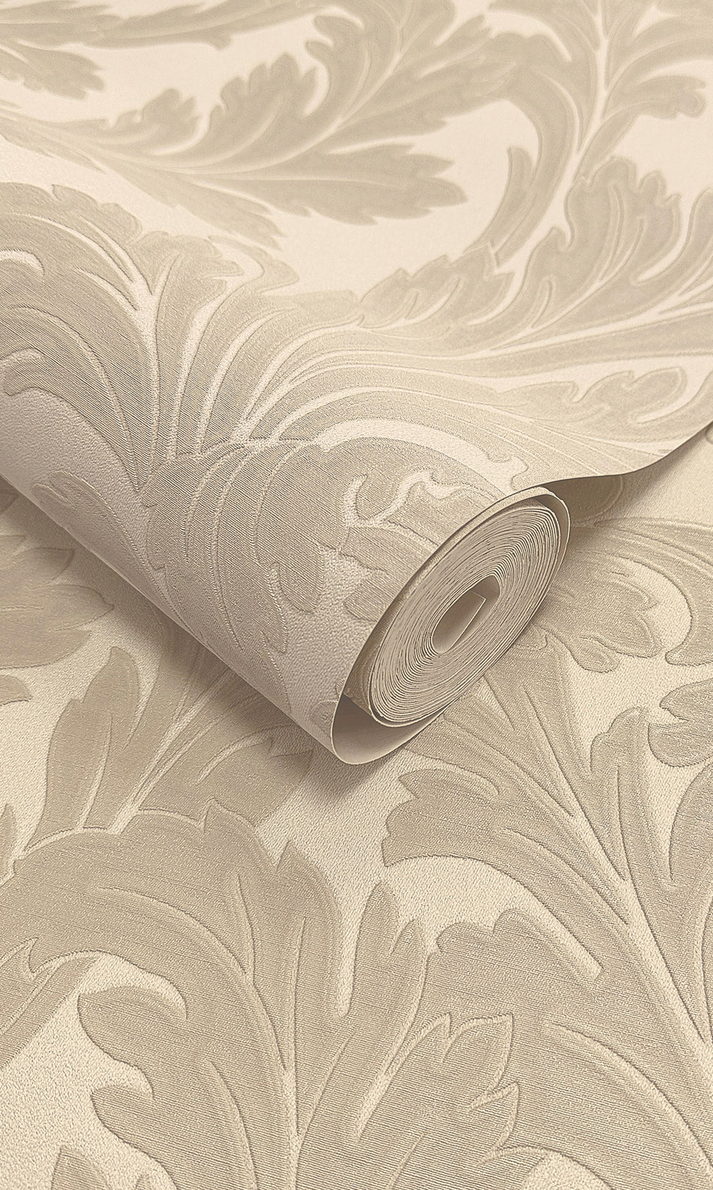 beige wallpaper, embossed wallpaper, leaf print wallpaper, acanthus leaf wallpaper, embossed leaves wallpaper, embossed acanthus leaf wallpaper, Timeless elegance, Eleganza Wallpaper Collection, Eleganza Collection, Can be used for commercial spaces, Paper Substrate, New Arrivals, Paste the Paper, Scrubbable, Good Lightfastness, Peelable, Interior designers‚Äö√Ñ√¥ choice, Bedroom Wallpaper, Living Room Wallpaper, Hallway Wallpaper, Dining Room Wallpaper, Children's Room Wallpaper, Study Room Wallpaper