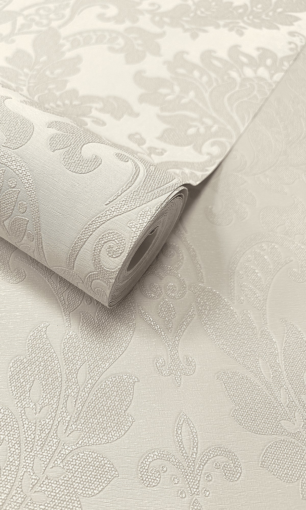 dove color wallpaper, beaded wallpaper, damask wallpaper, classic damask wallpaper, beaded classic damask wallpaper, Timeless elegance, Eleganza Wallpaper Collection, Eleganza Collection, Can be used for commercial spaces, Paper Substrate, New Arrivals, Paste the Paper, Scrubbable, Good Lightfastness, Peelable, Interior designers‚Äô choice, Bedroom Wallpaper, Living Room Wallpaper, Hallway Wallpaper, Dining Room Wallpaper, Children's Room Wallpaper, Study Room Wallpaper, Home Office Wallpaper, Powder Room