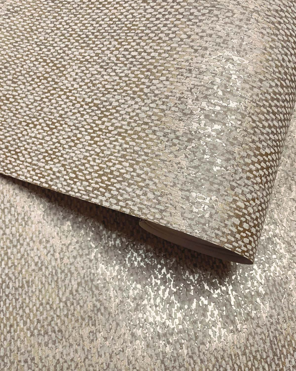 Taupe Plain Coarse Woven Textile Effect Wallpaper R9573