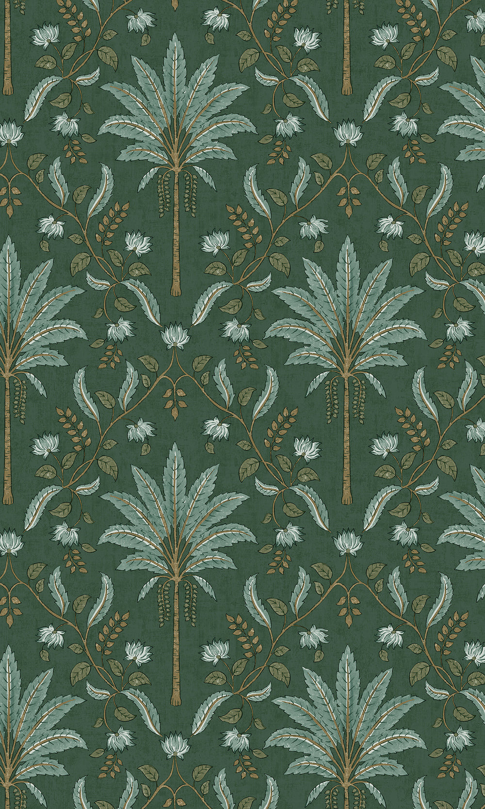 Green Trellis and Focal Palm Trees Wallpaper R9591