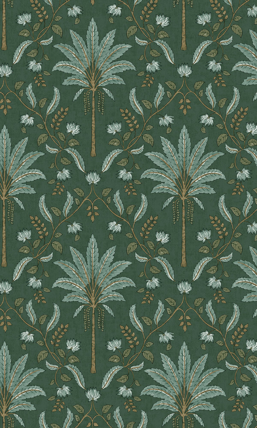 Green Trellis and Focal Palm Trees Wallpaper R9591