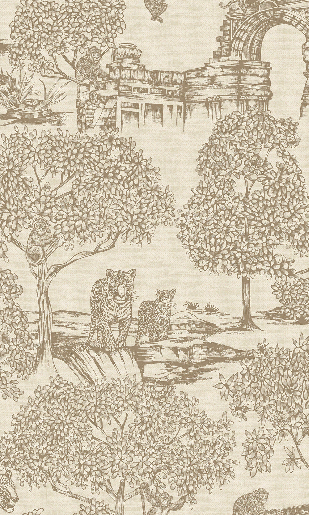 Neutral Enchanting Wildlife Landscape Wallpaper R9597
