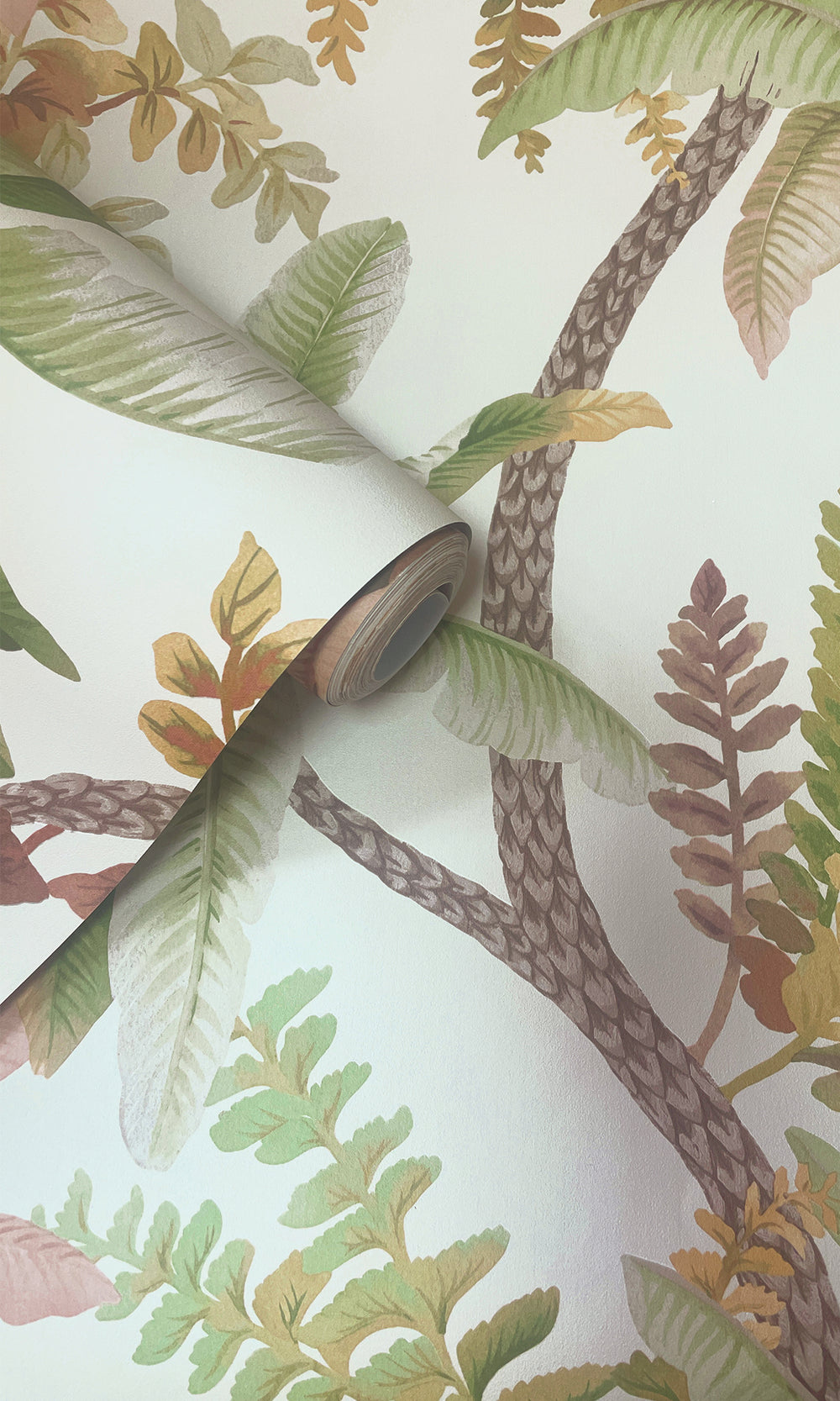 Sage/Coral Serene Tropical Oasis Wallpaper R9602
