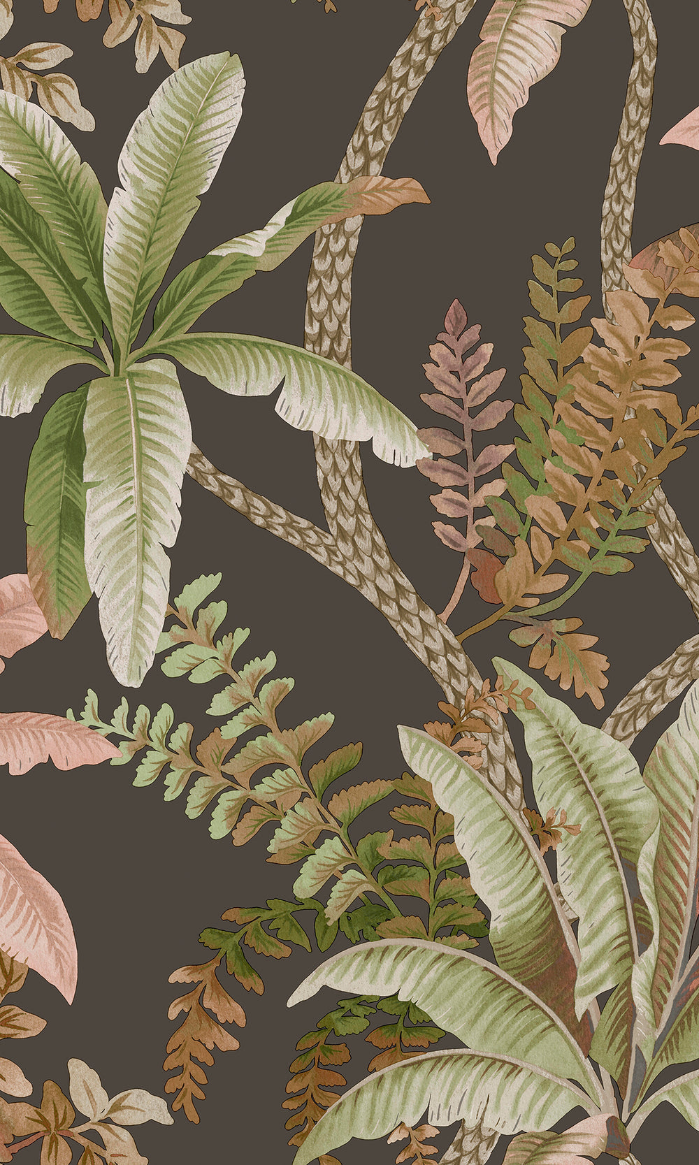 Charcoal Serene Tropical Oasis Wallpaper R9605