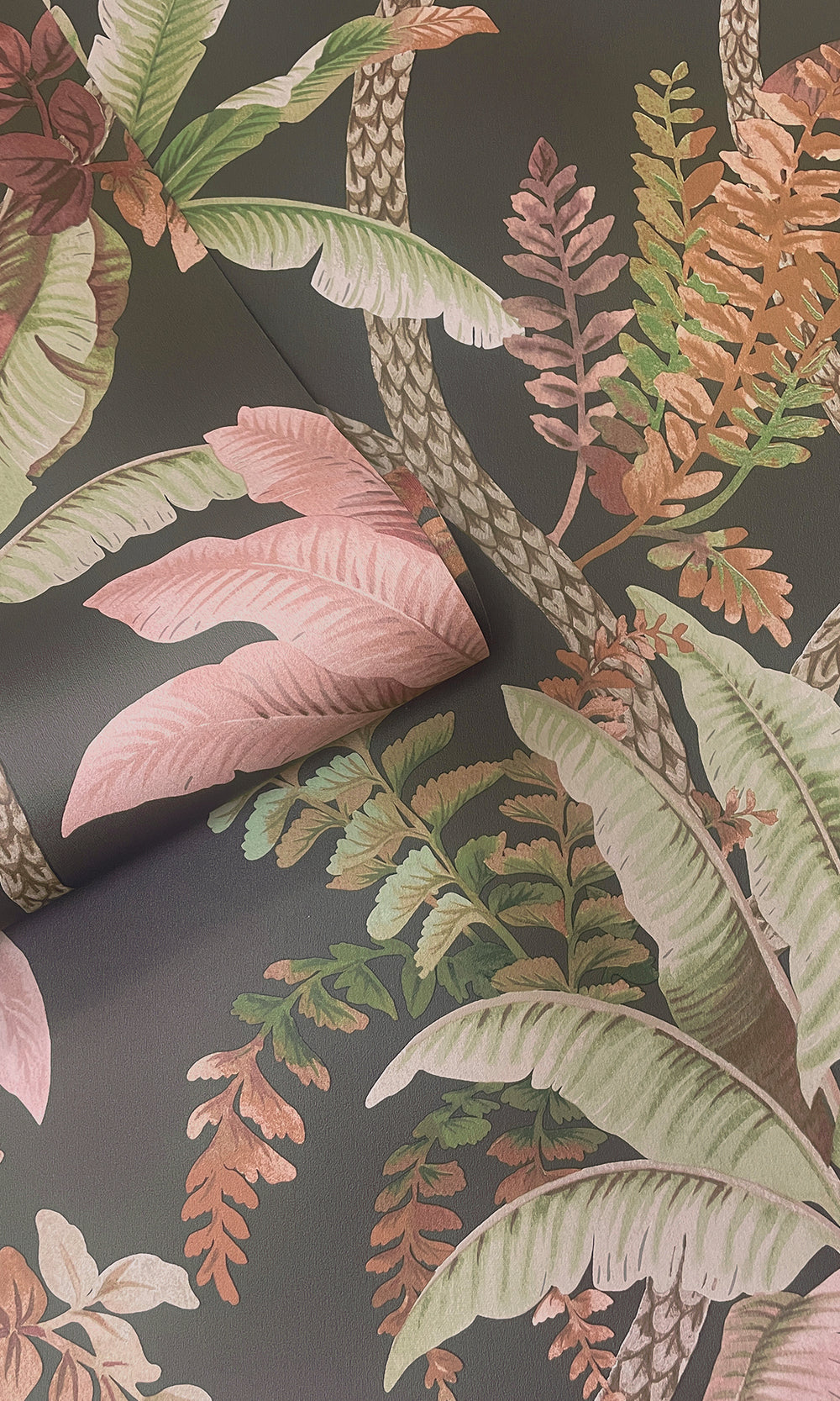 Charcoal Serene Tropical Oasis Wallpaper R9605