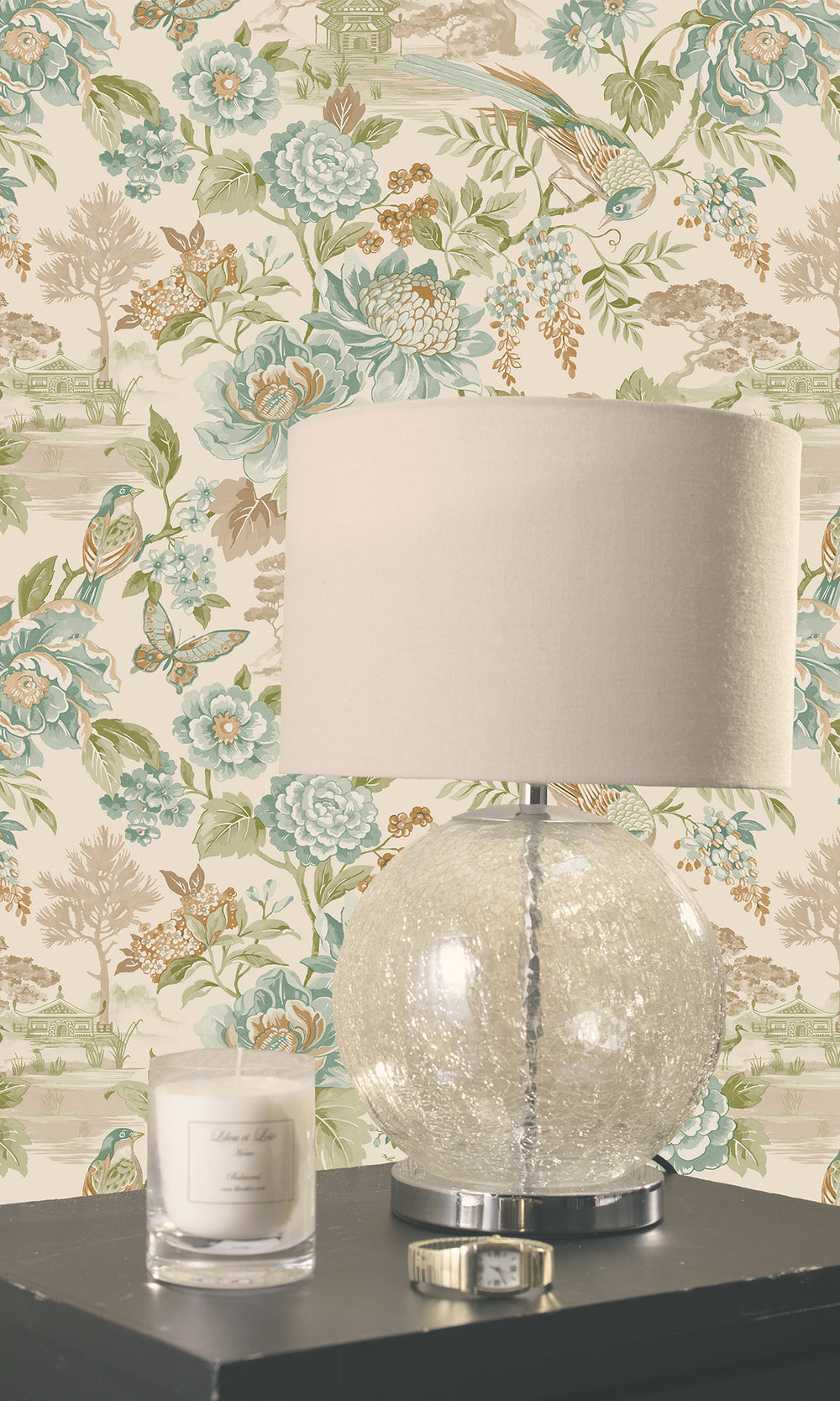 Teal/Orange Tranquil Blossoming Flowers in Nature Wallpaper R9608