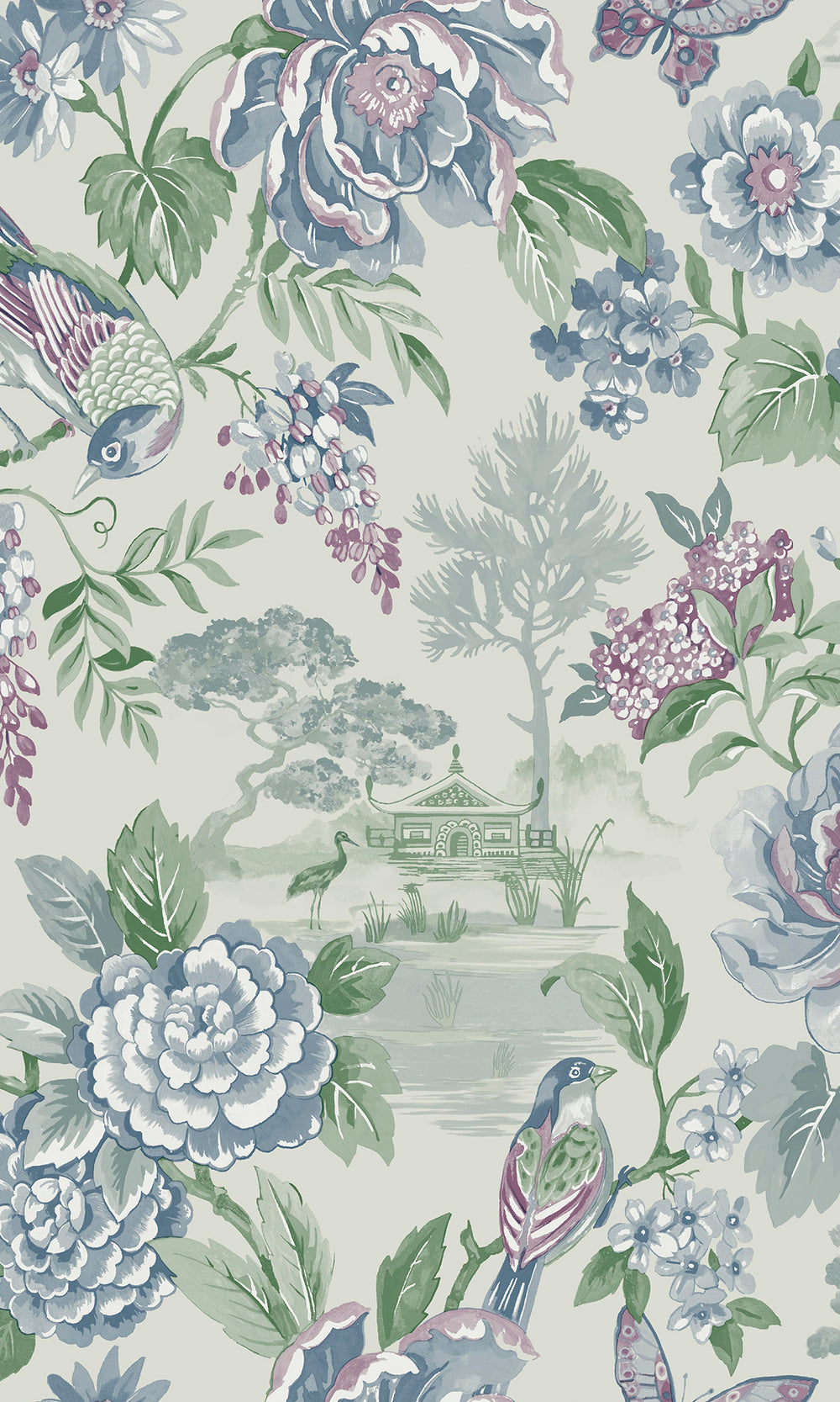 Blue Tranquil Blossoming Flowers in Nature Wallpaper R9609