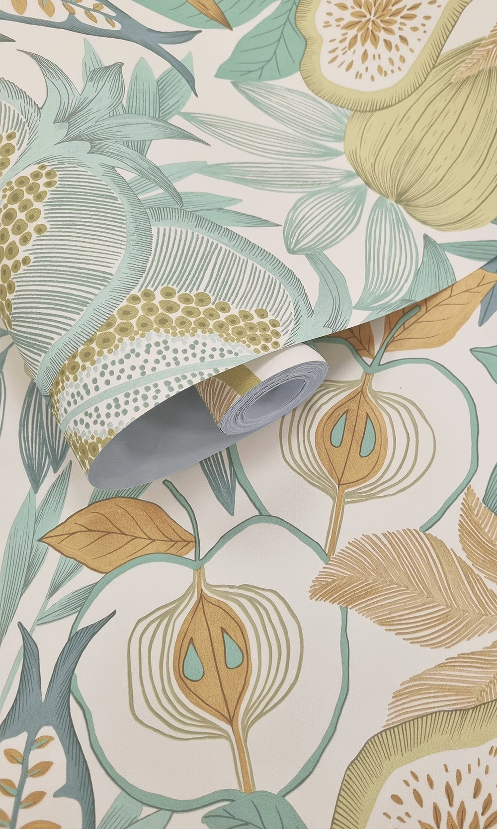 Blue Vibrant Botanical Foliage Wallpaper R9612