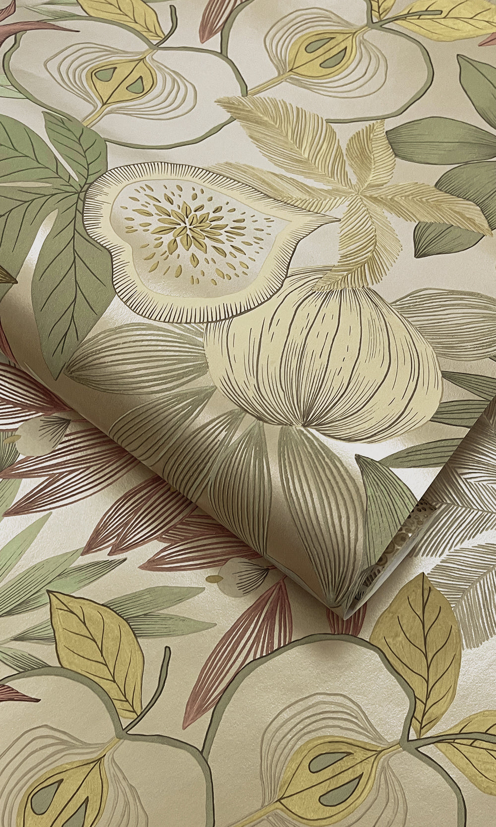 Gold Vibrant Botanical Foliage Wallpaper R9613