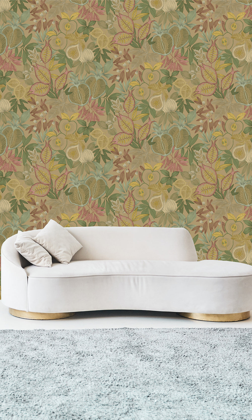 Gold Vibrant Botanical Foliage Wallpaper R9613