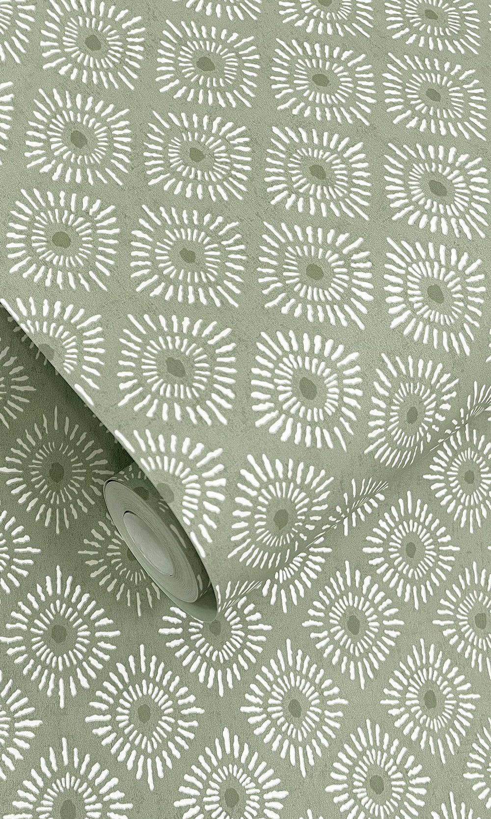 Sage Radial Sun Motif Wallpaper R9623
