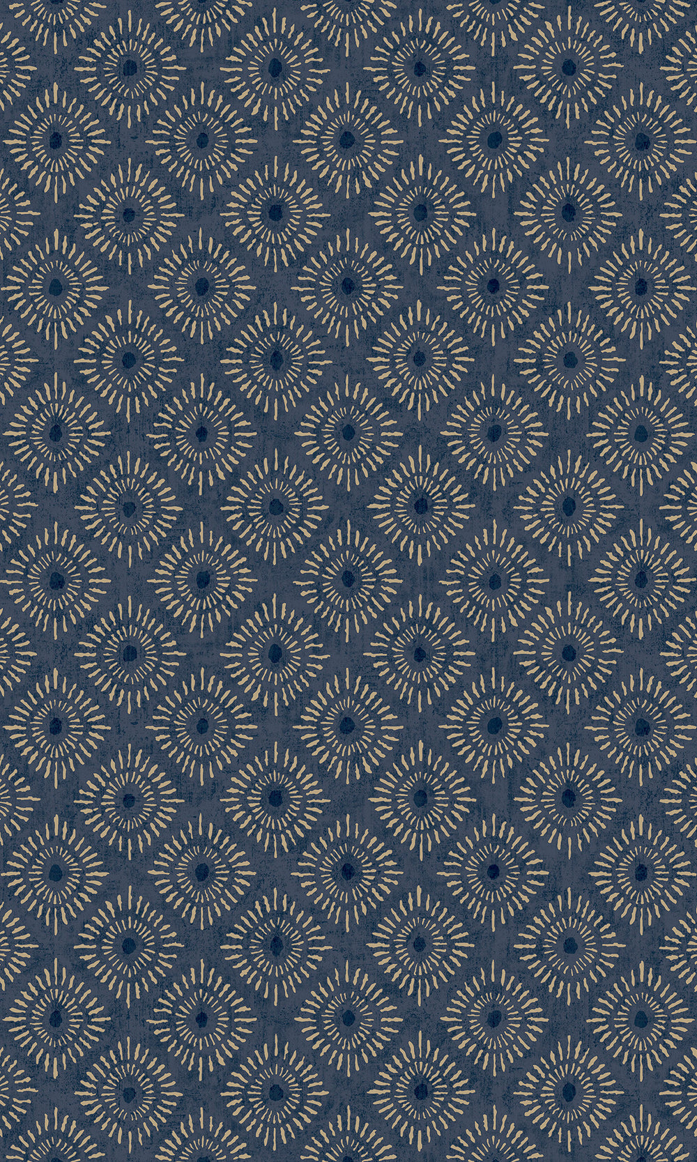 Navy Radial Sun Motif Wallpaper R9625