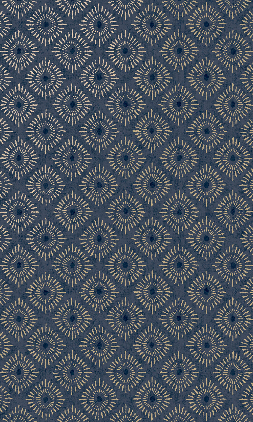 Navy Radial Sun Motif Wallpaper R9625