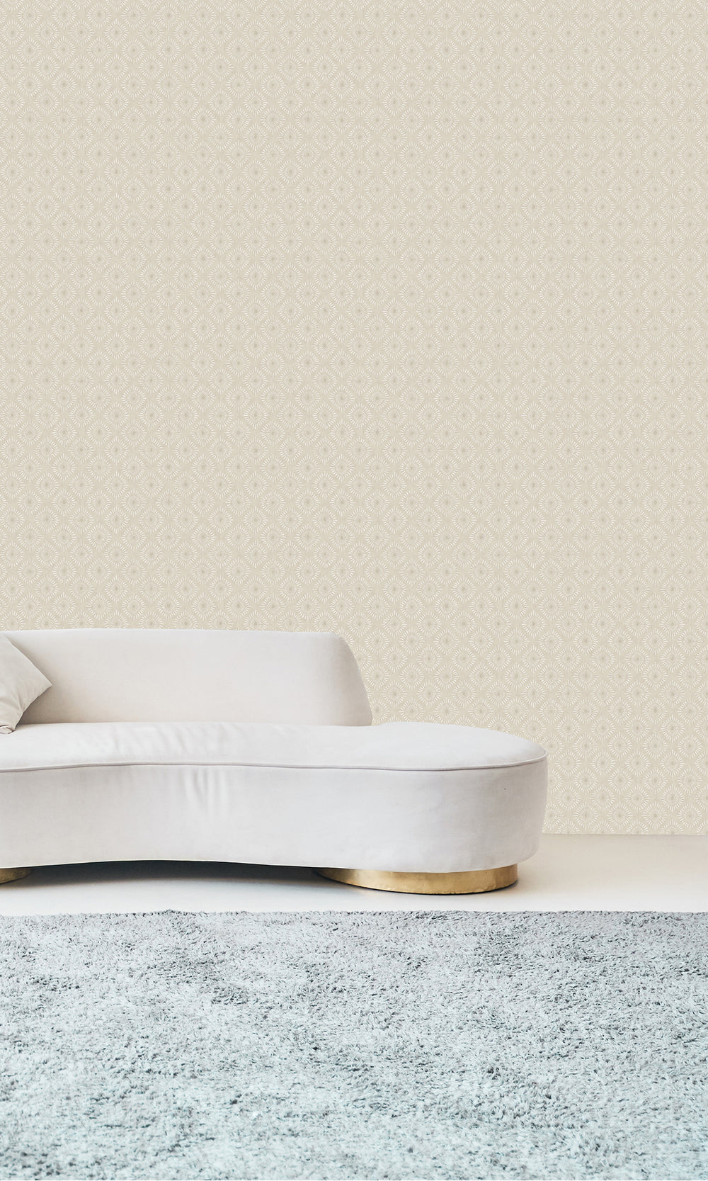 Cream Radial Sun Motif Wallpaper R9627