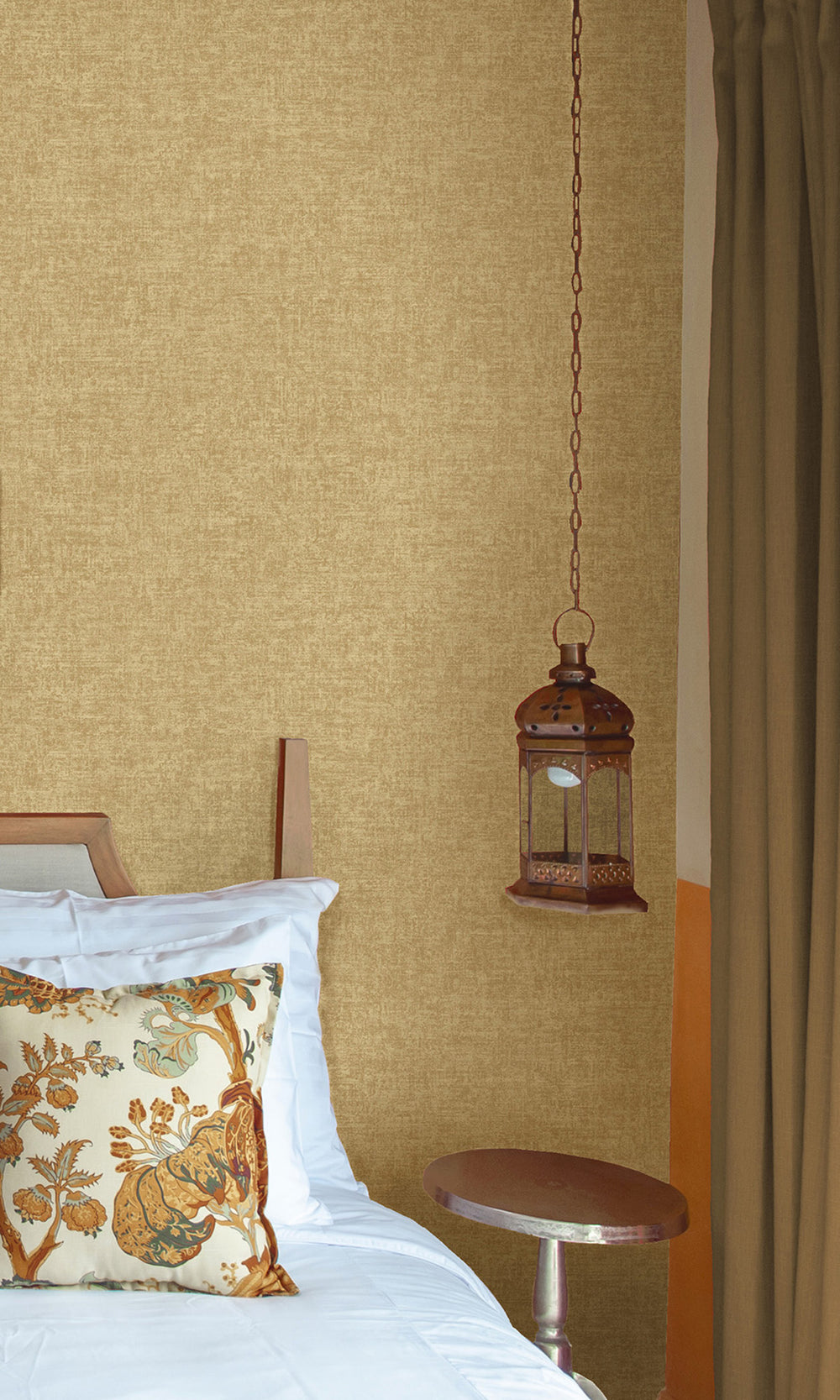 Gold Plain Luxurious Metallic Print Wallpaper R9629