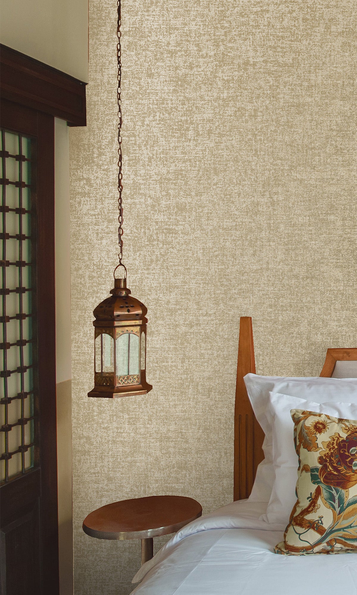 Taupe Plain Luxurious Metallic Print Wallpaper R9630