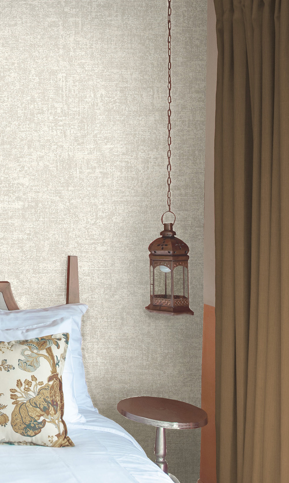 Cream Plain Luxurious Metallic Print Wallpaper R9631