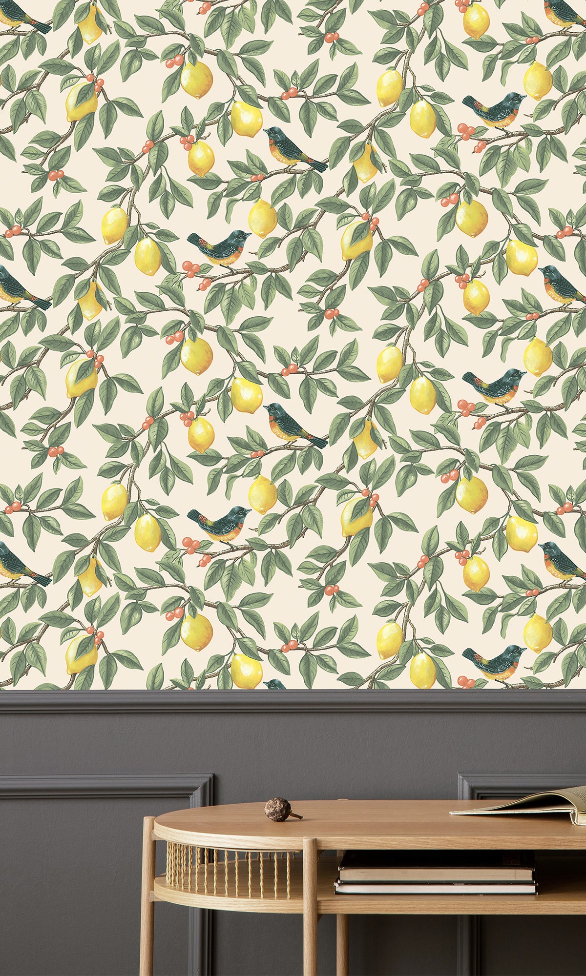 Cream Orange Golden Lemon Trail Wallpaper R9632 – Walls Republic US