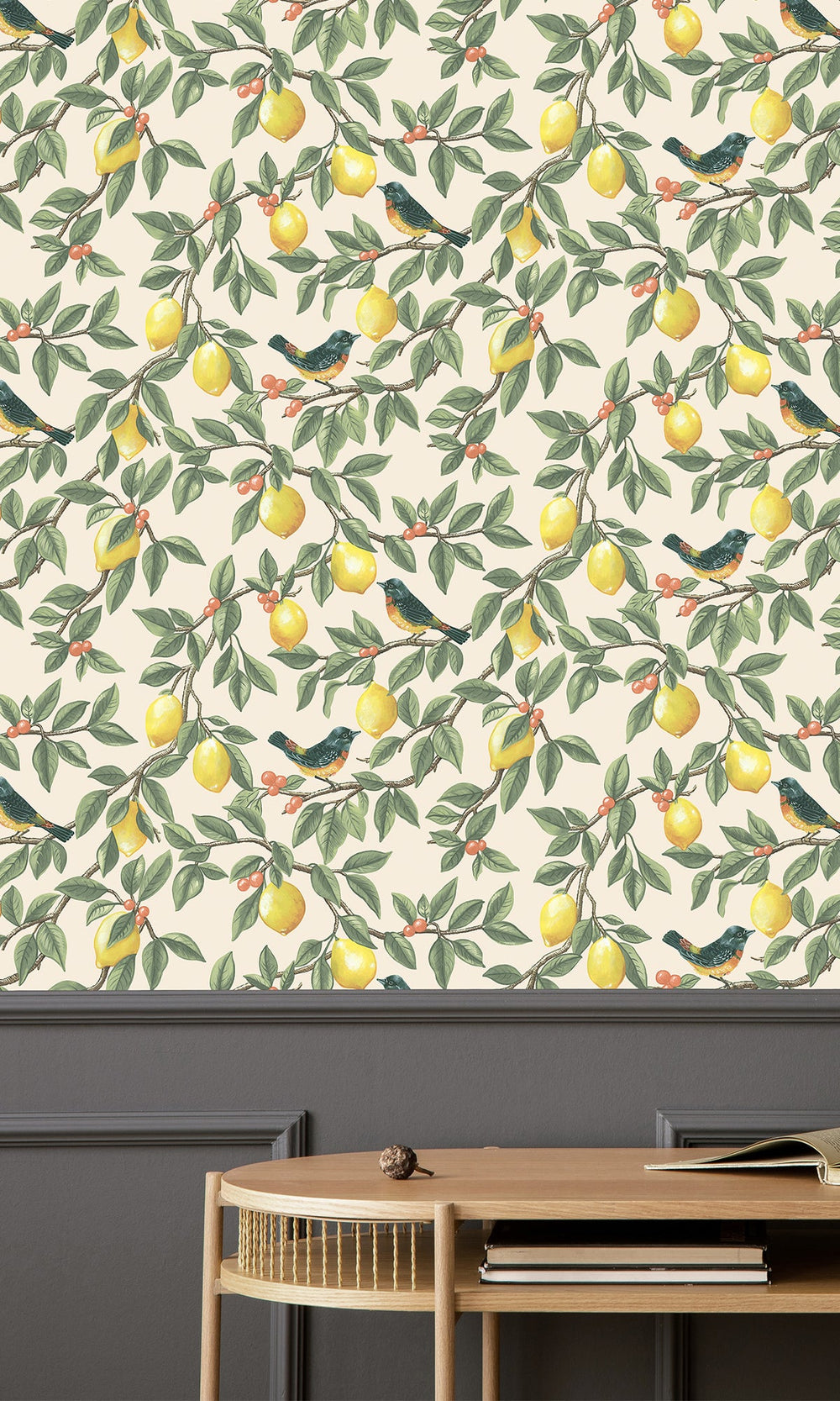 Cream Orange Golden Lemon Trail Wallpaper R9632