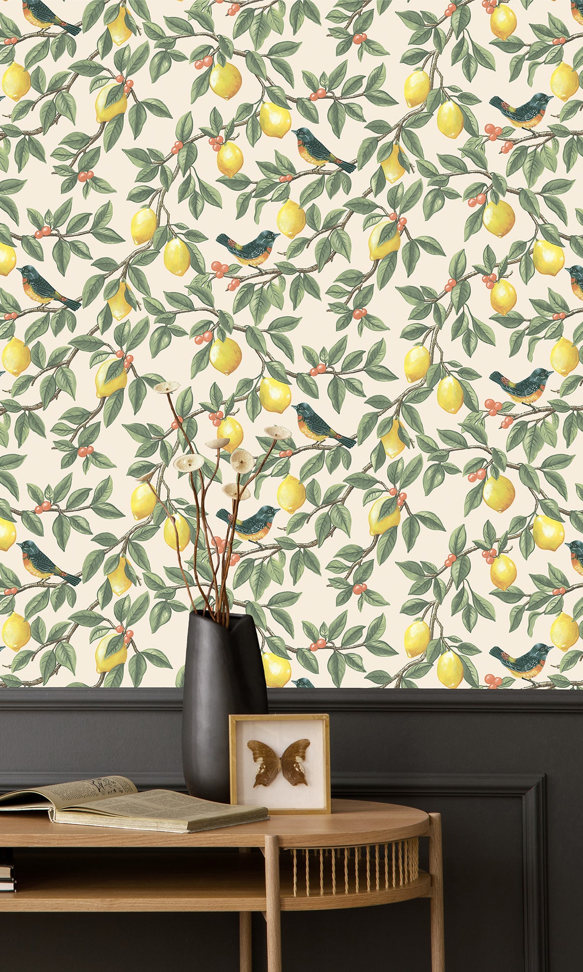Cream Orange Golden Lemon Trail Wallpaper R9632 – Walls Republic US
