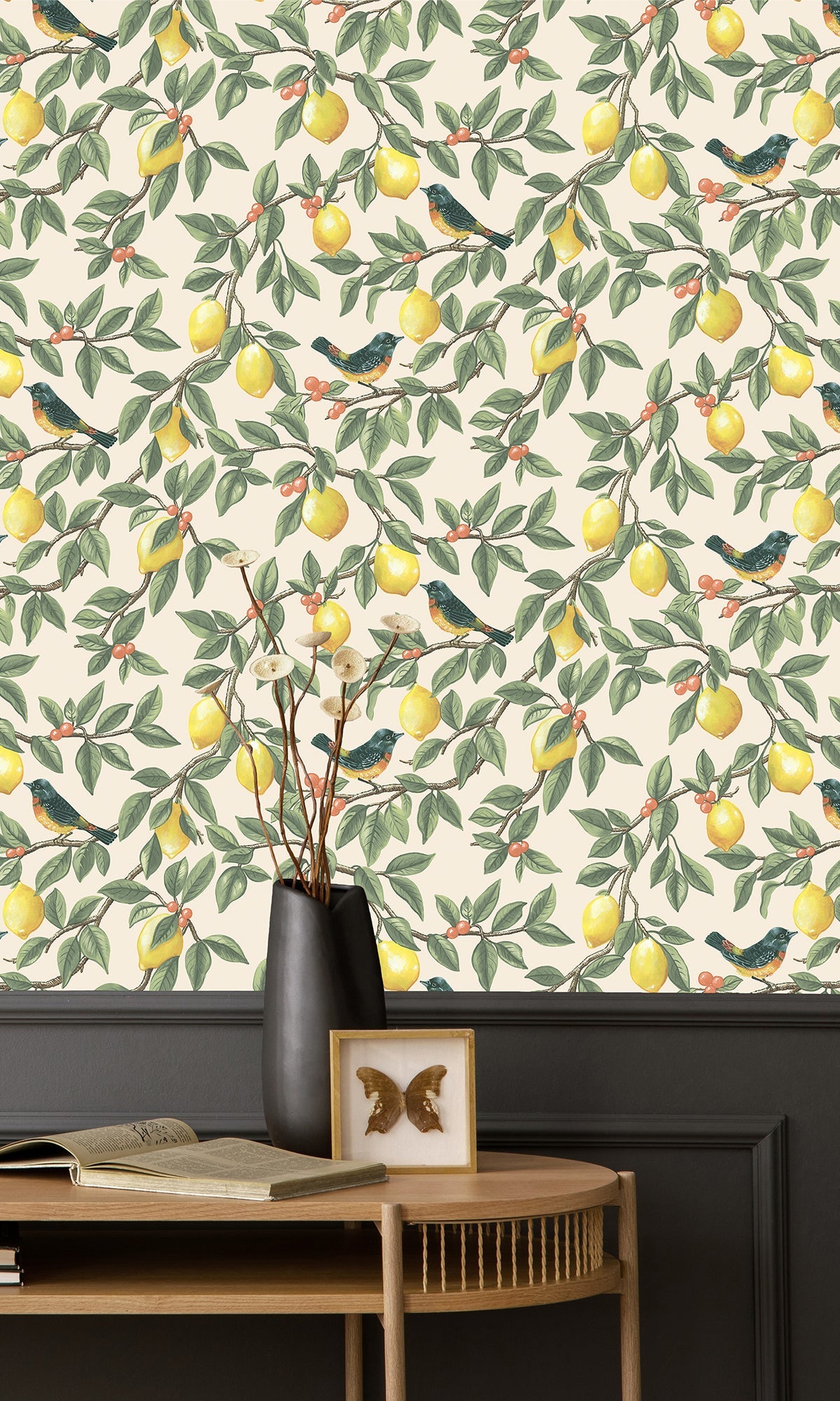 Cream Orange Golden Lemon Trail Wallpaper R9632 – Walls Republic US