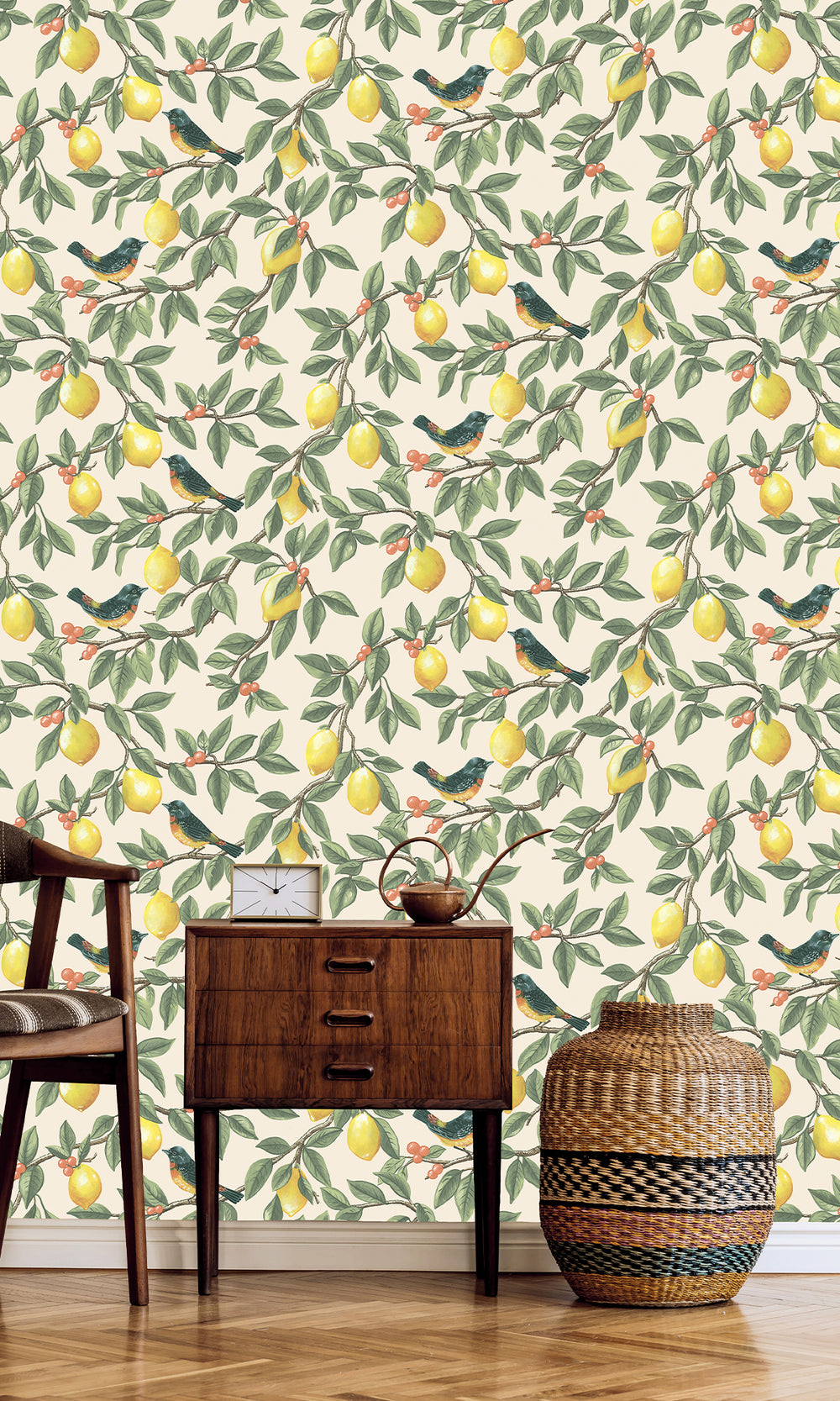 Cream Orange Golden Lemon Trail Wallpaper R9632