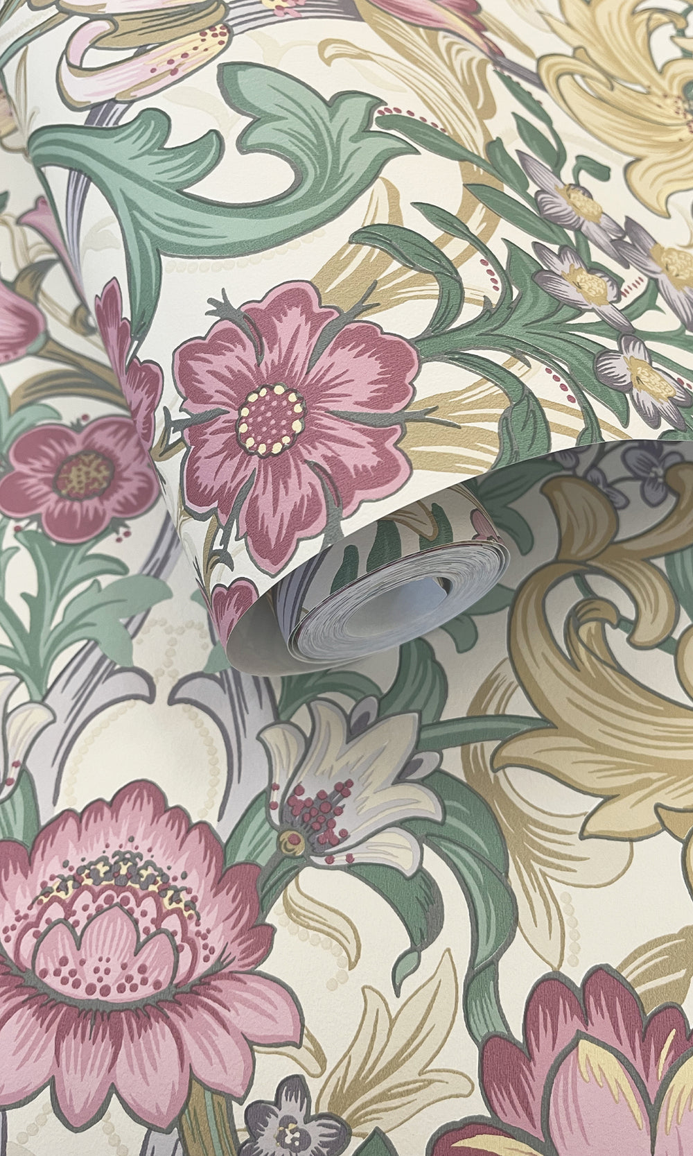 Cream Multi Elegant Floral Damask Wallpaper R9637