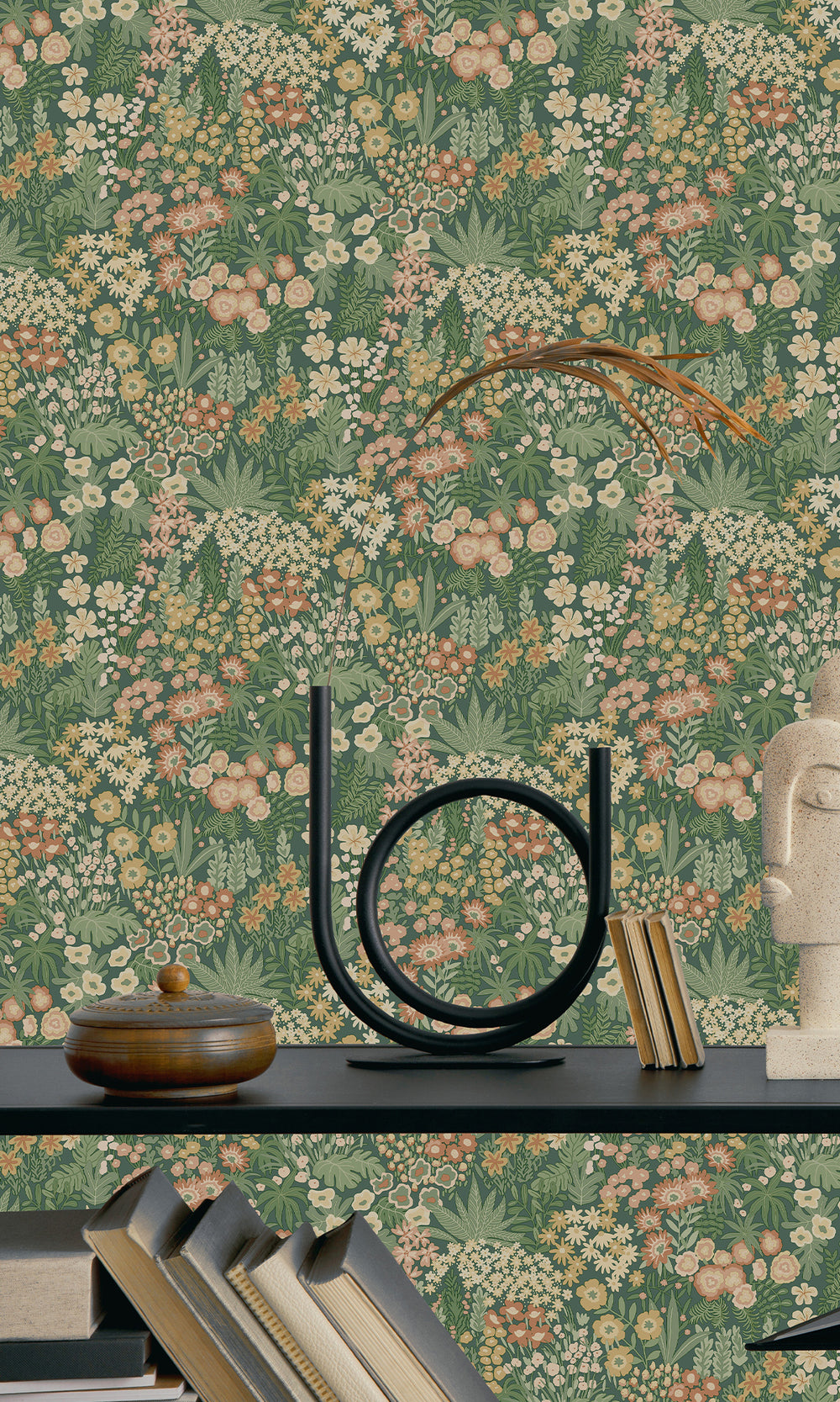 Emerald Green Bloomfield Ditsy Floral Wallpaper R9644