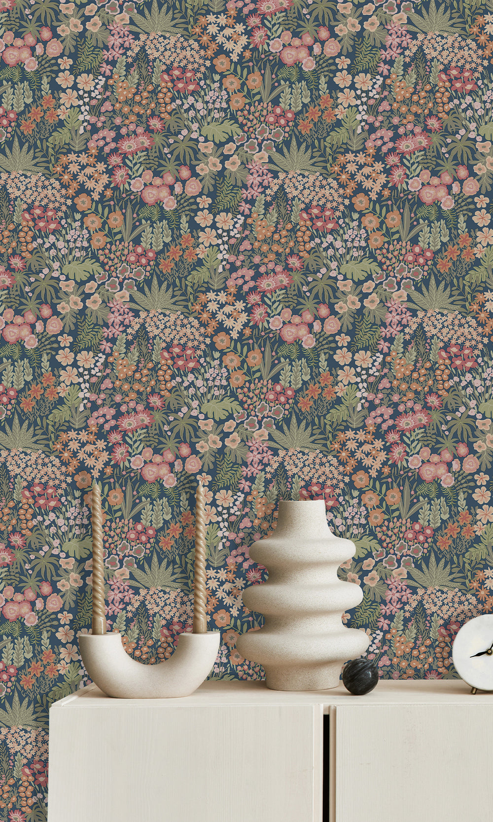 Navy Multi Bloomfield Ditsy Floral Wallpaper R9645