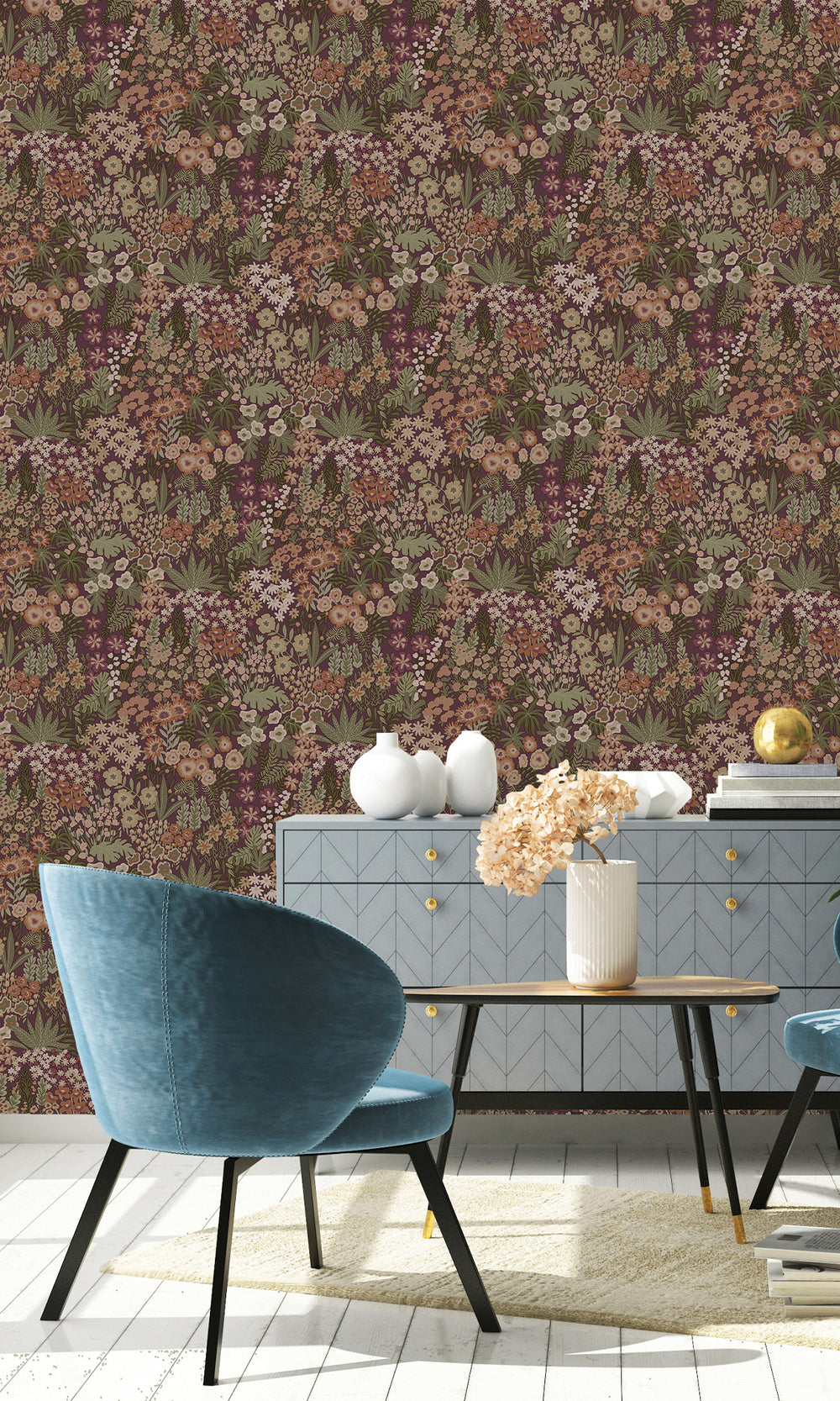 Mulberry Bloomfield Ditsy Floral Wallpaper R9646