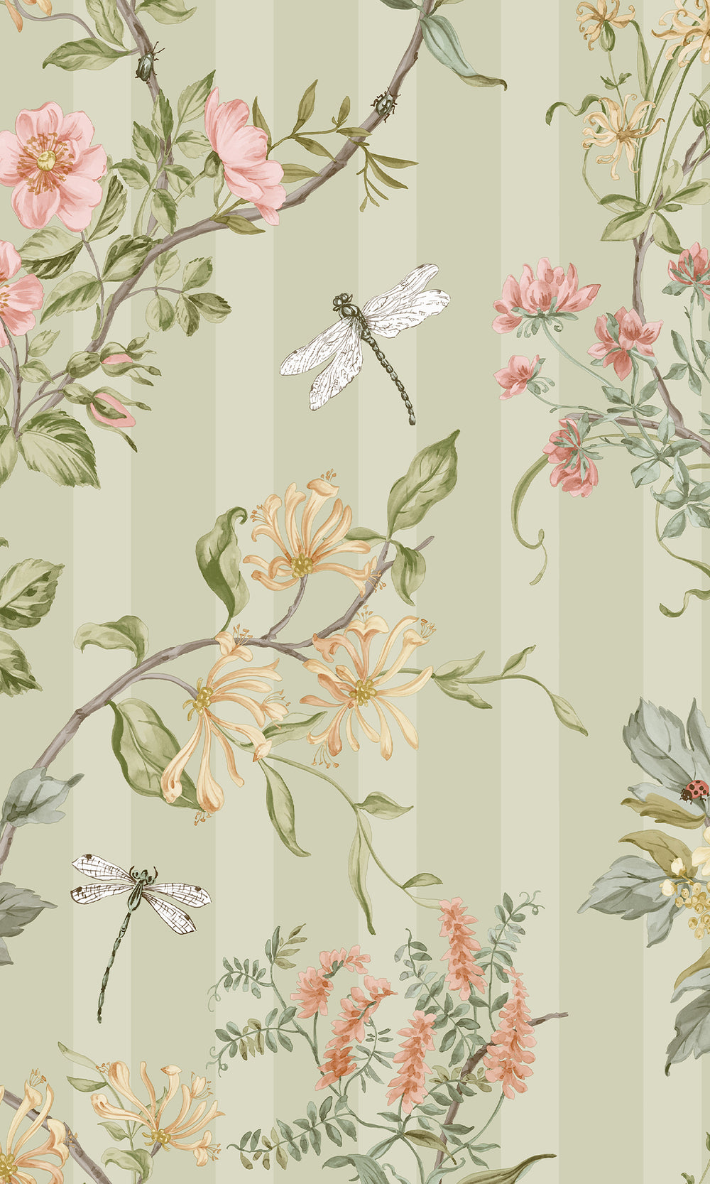 Sage Spring Meadow Floral Trail Wallpaper R9648