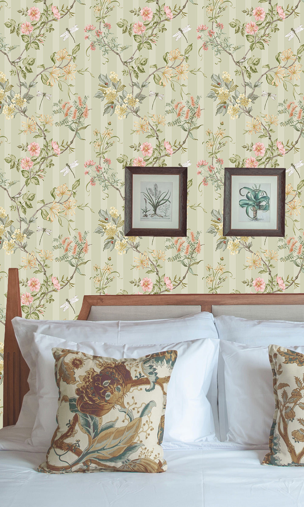 Sage Spring Meadow Floral Trail Wallpaper R9648