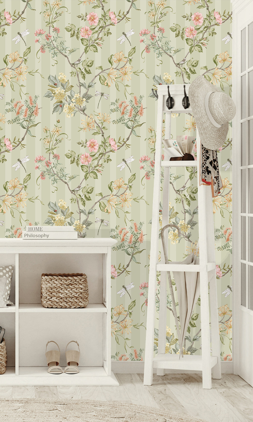 Sage Spring Meadow Floral Trail Wallpaper R9648