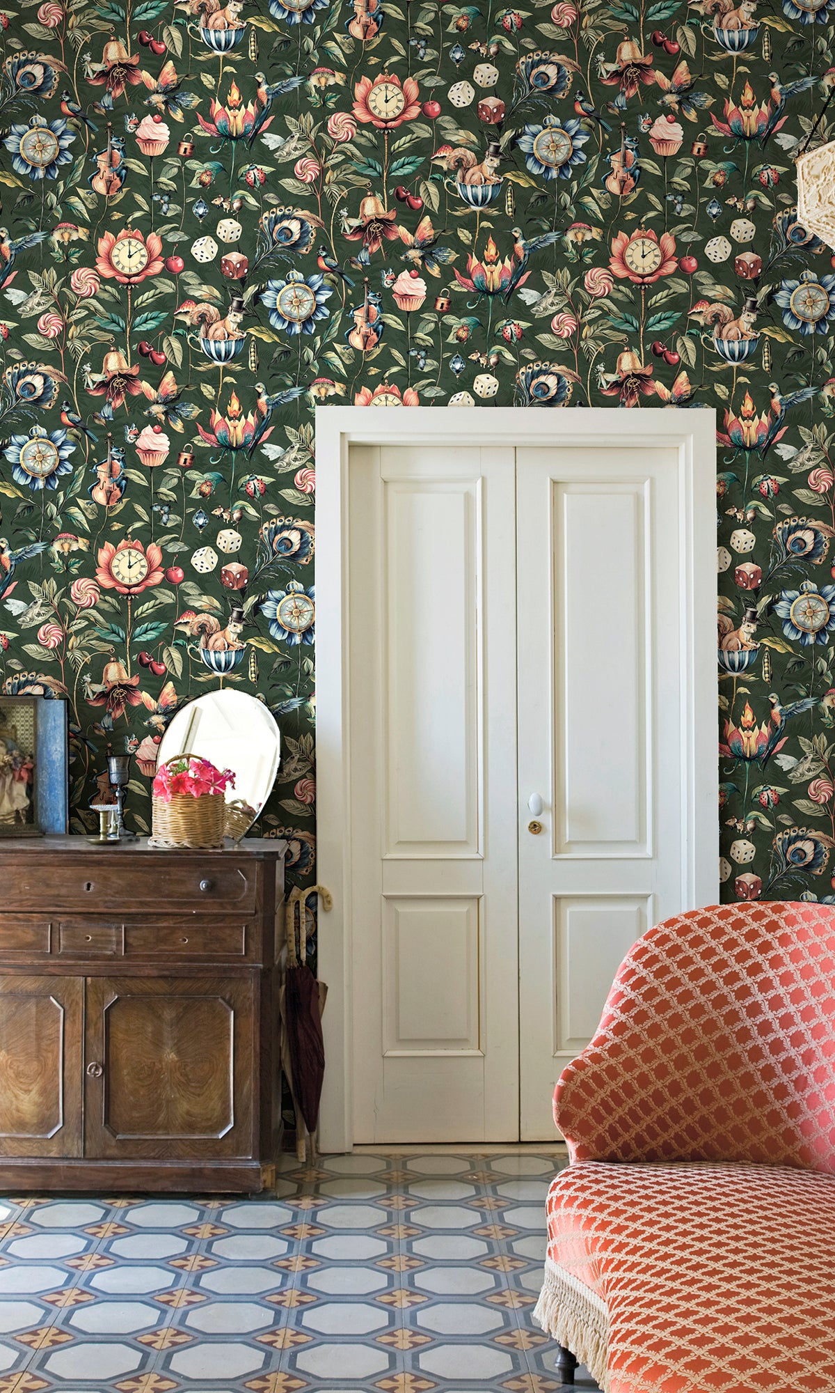 Green  Enchanted Wonderland Wallpaper R9653