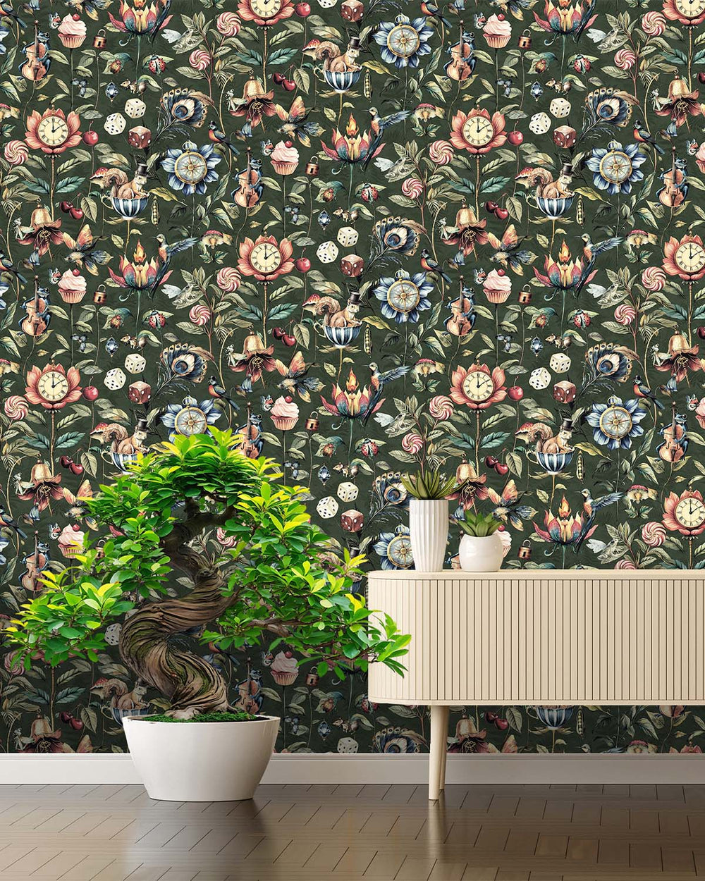 Green  Enchanted Wonderland Wallpaper R9653