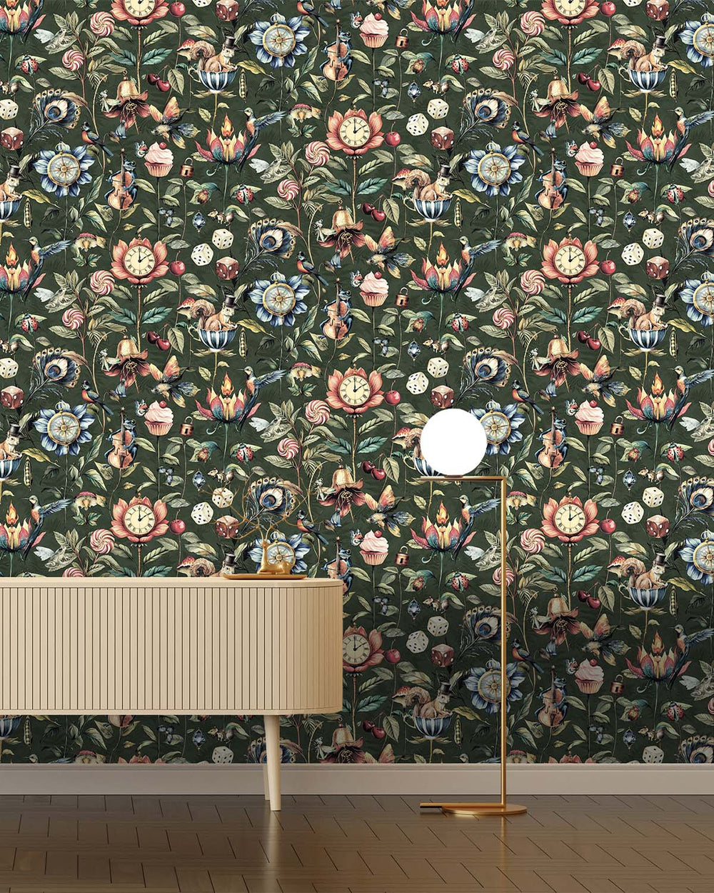 Green  Enchanted Wonderland Wallpaper R9653