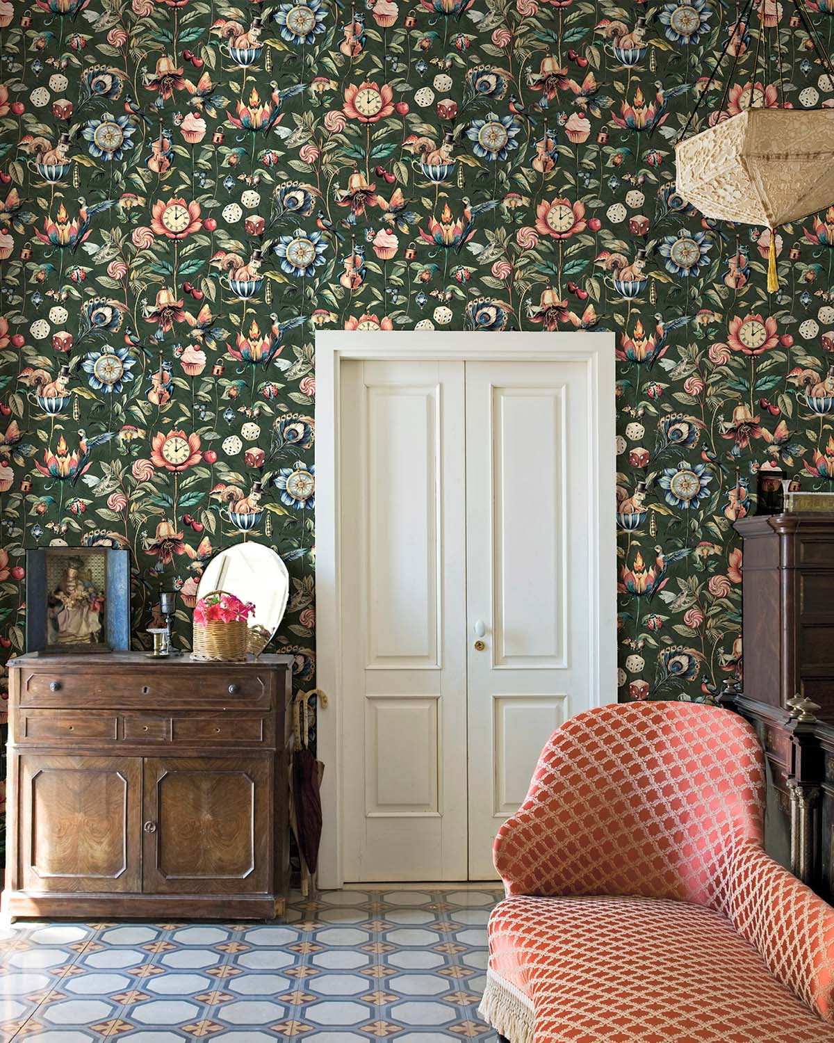 Green  Enchanted Wonderland Wallpaper R9653