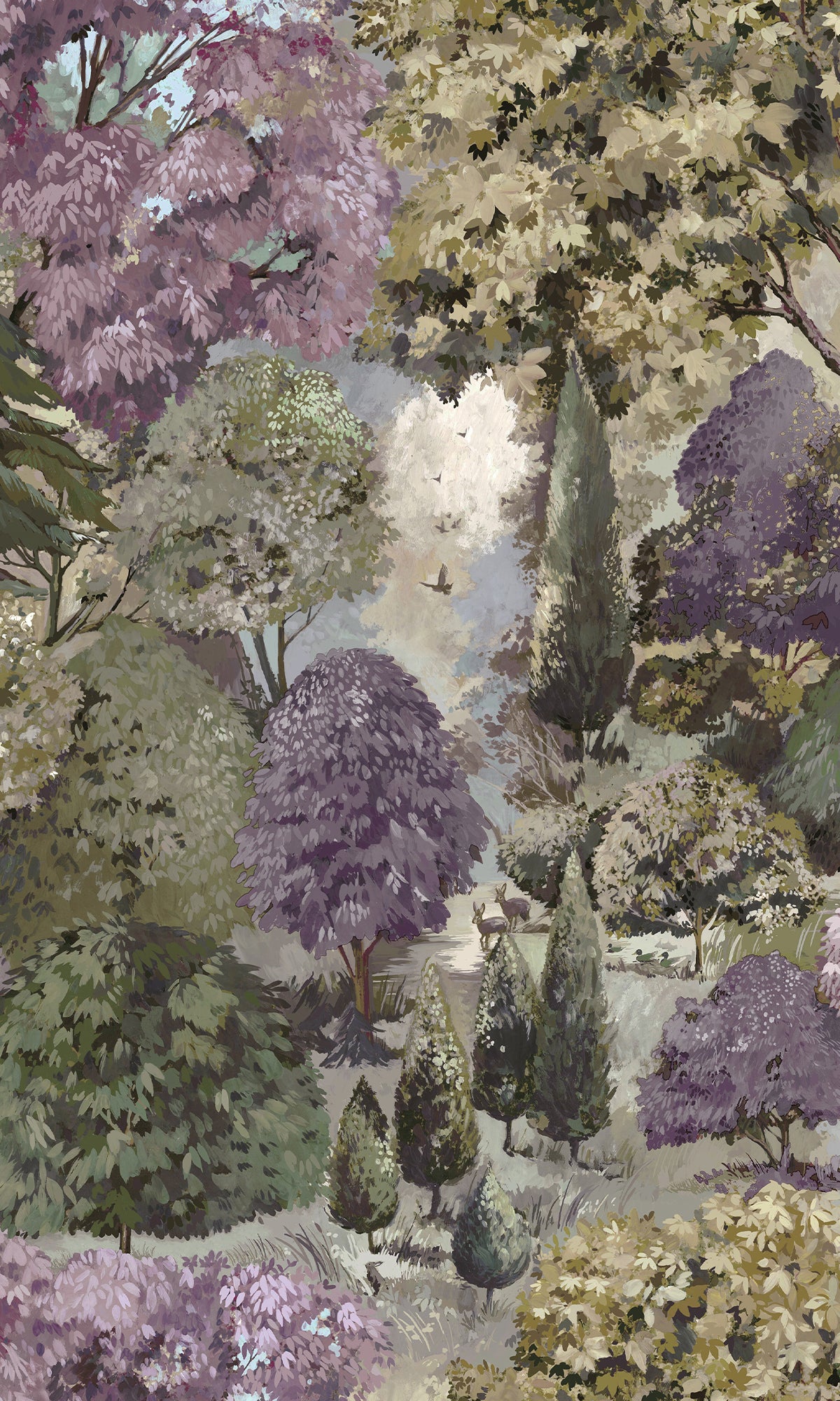 Mulberry Green Scenic Tapestry Wallpaper R9656 – Walls Republic US