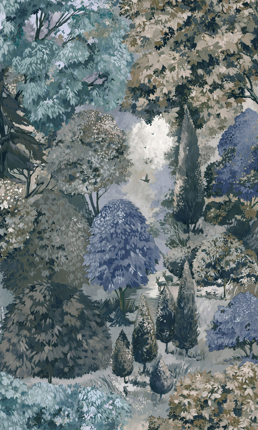 Teal Green  Scenic Tapestry Wallpaper R9658