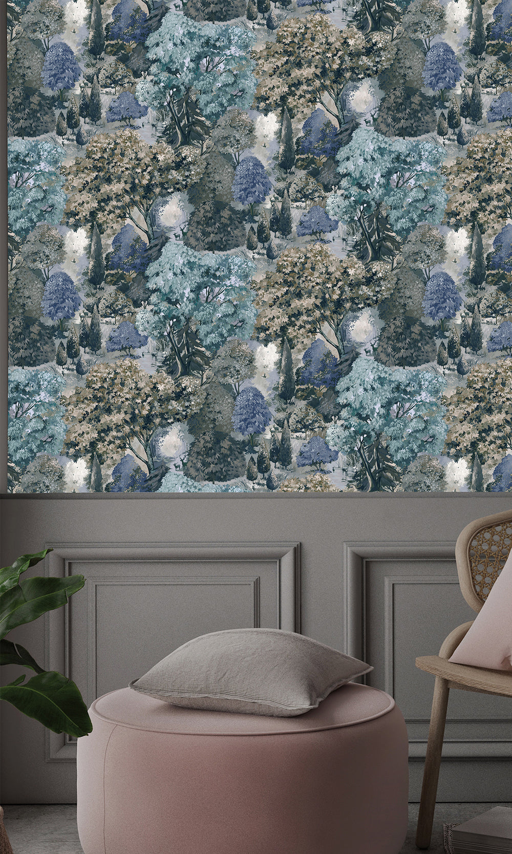 Teal Green  Scenic Tapestry Wallpaper R9658
