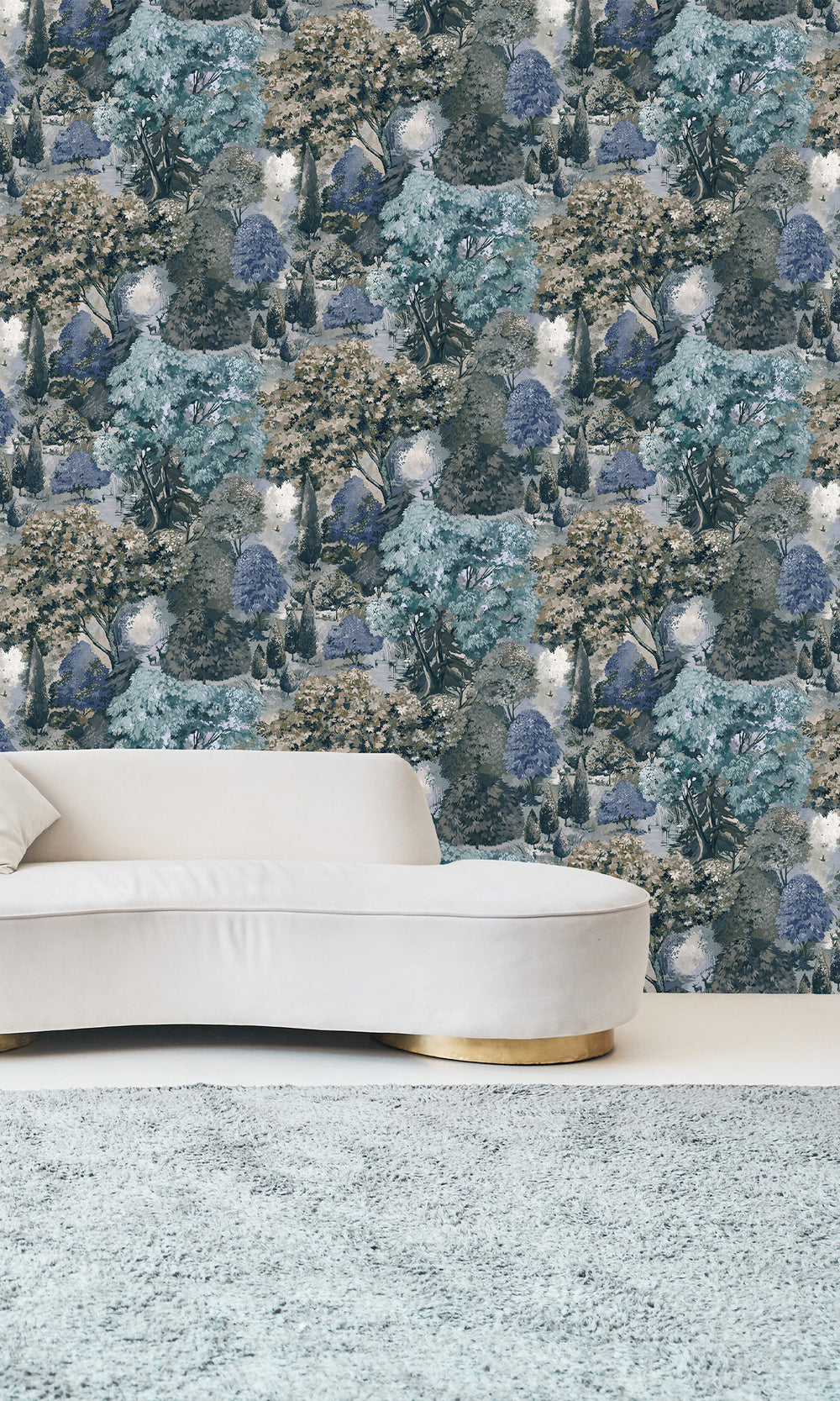 Teal Green  Scenic Tapestry Wallpaper R9658