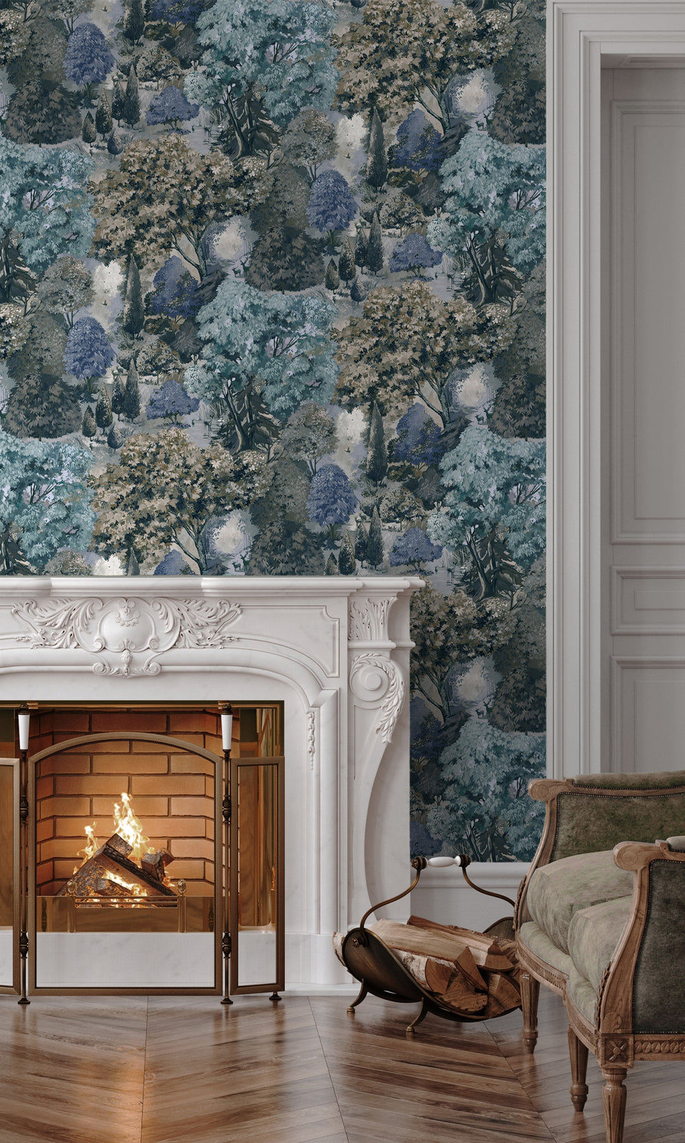 Teal Green  Scenic Tapestry Wallpaper R9658