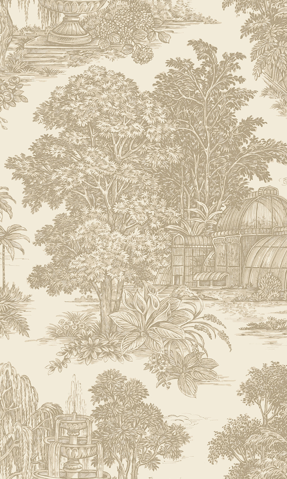 Cream Timeless Garden Toile Wallpaper R9666