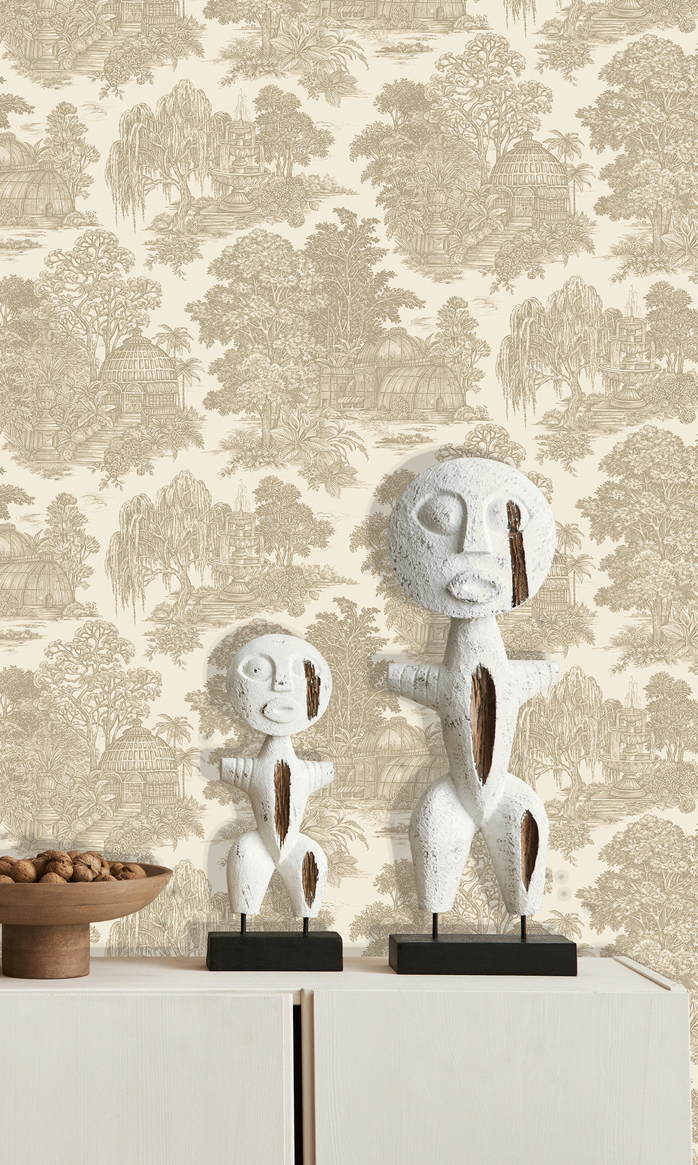 Cream Timeless Garden Toile Wallpaper R9666