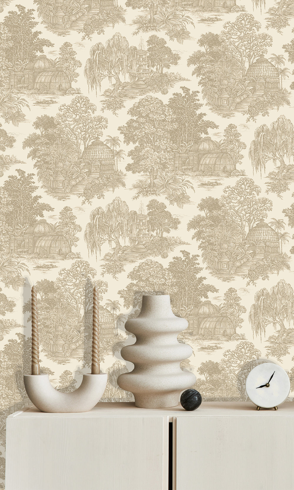 Cream Timeless Garden Toile Wallpaper R9666