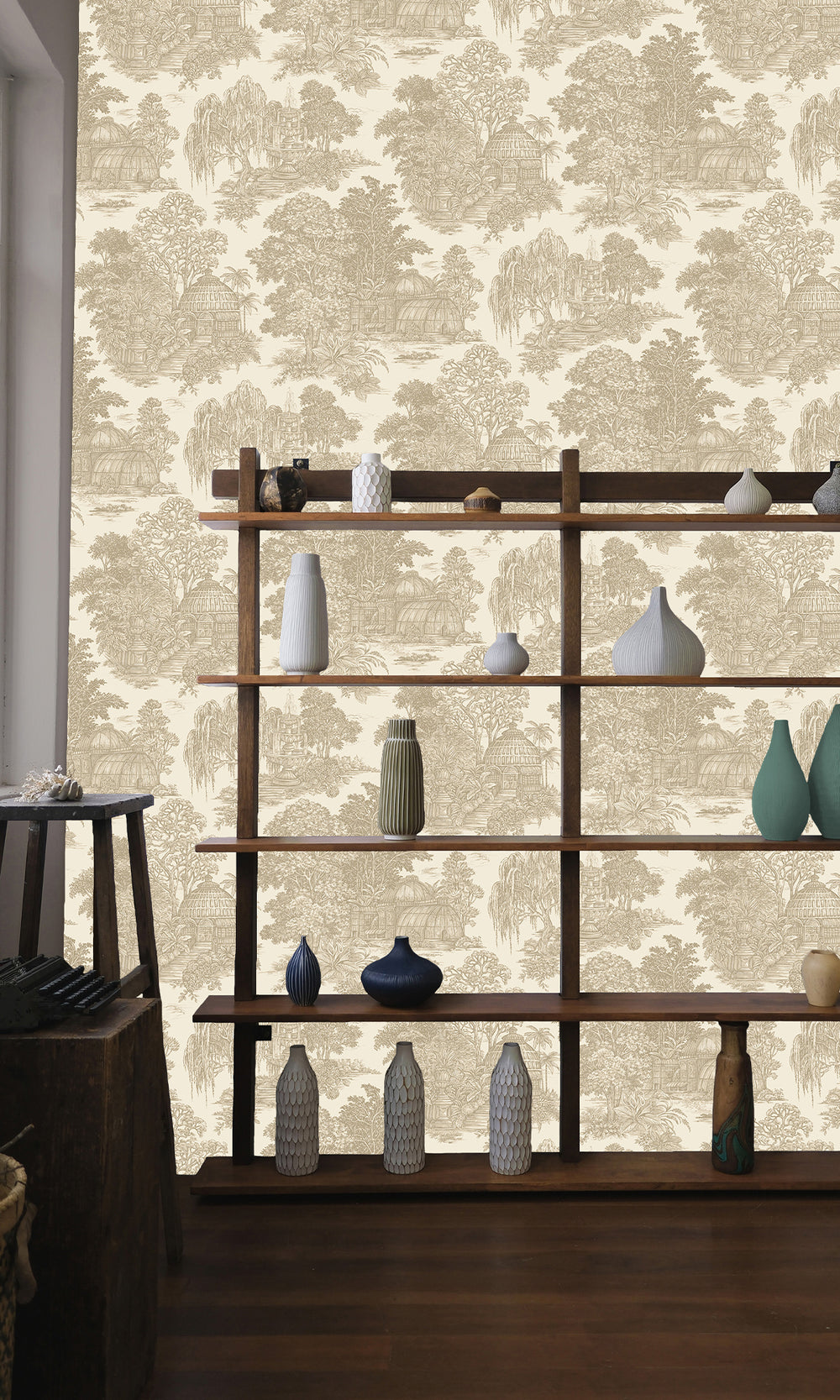 Cream Timeless Garden Toile Wallpaper R9666