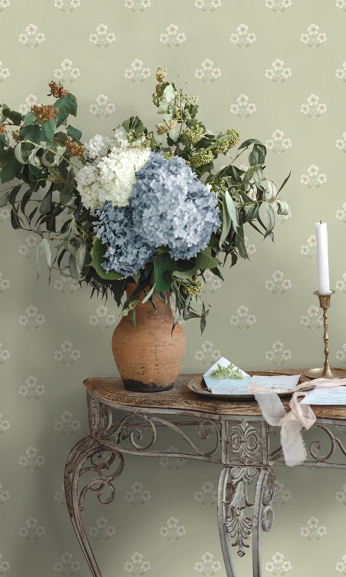 Sage Timeless Bloom Floral Wallpaper R9672