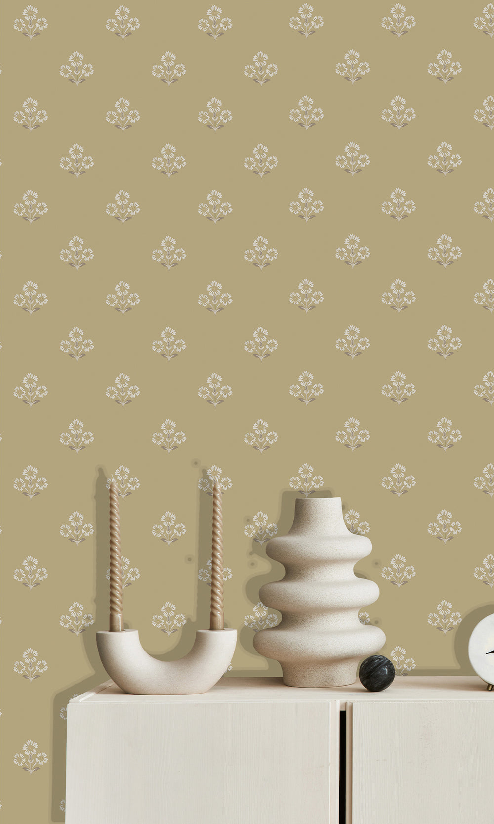 Ochre Timeless Bloom Floral Wallpaper R9674