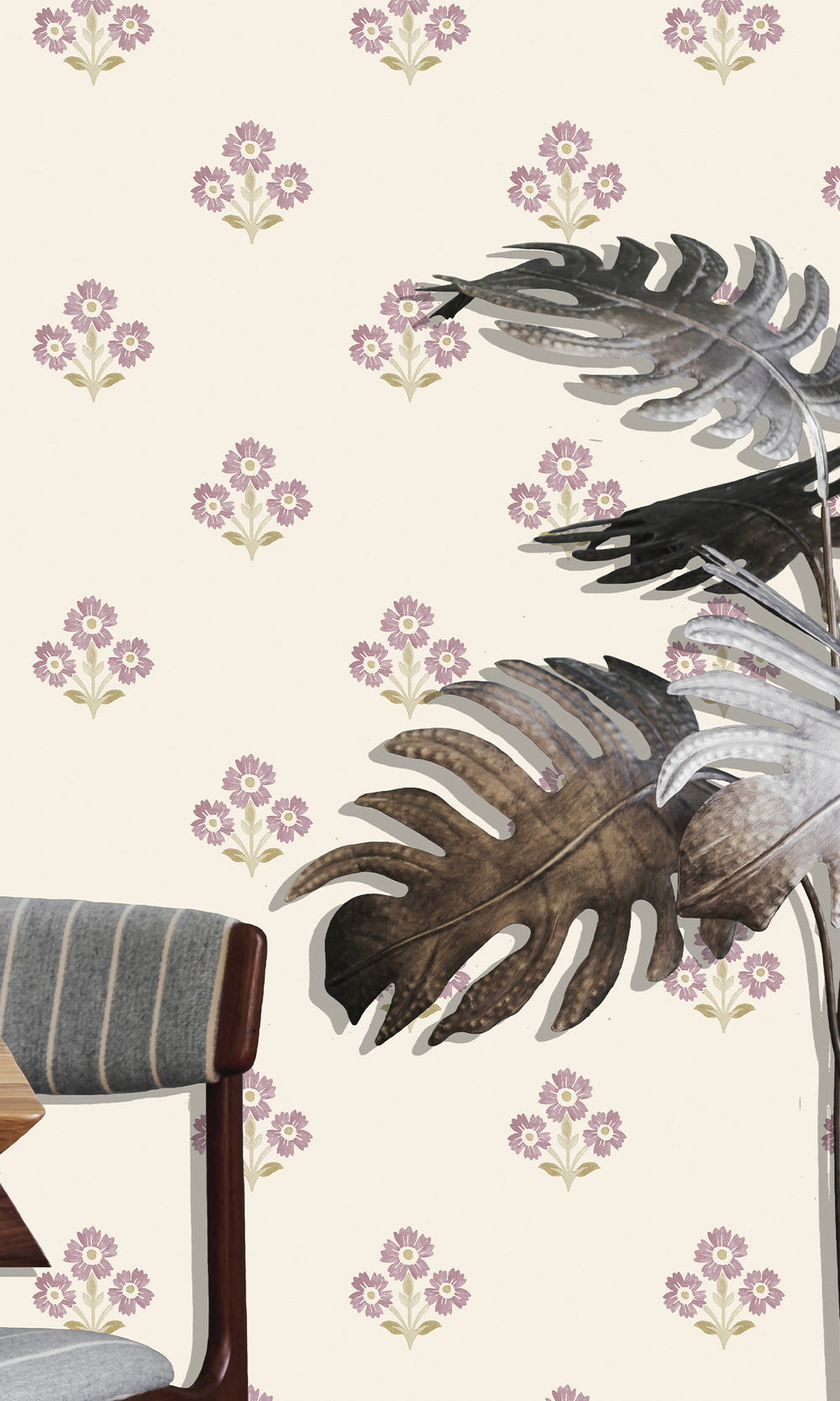Neutral Mulberry Timeless Bloom Floral Wallpaper R9675